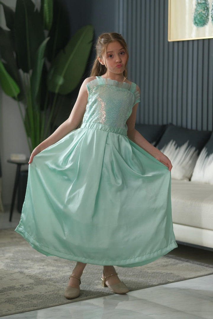 Sprinkles Girls Pret Net Sequence Seafoam Shimmer 1 Piece SPDR913 - Festive Collection