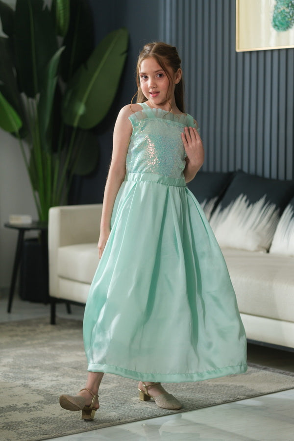 Sprinkles Girls Pret Net Sequence Seafoam Shimmer 1 Piece SPDR913 - Festive Collection