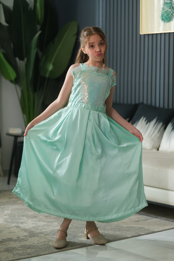 Sprinkles Girls Pret Net Sequence Seafoam Shimmer 1 Piece SPDR913 - Festive Collection