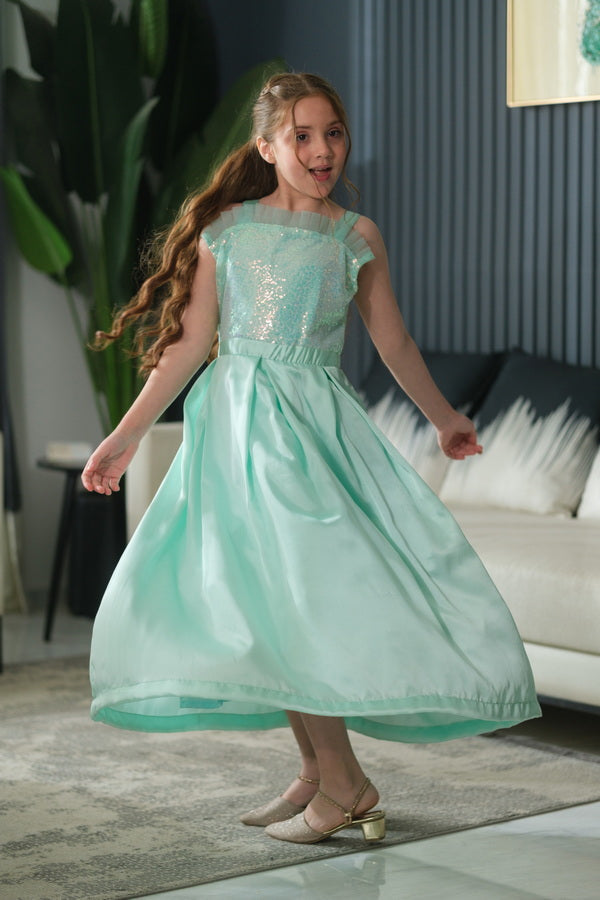 Sprinkles Girls Pret Net Sequence Seafoam Shimmer 1 Piece SPDR913 - Festive Collection