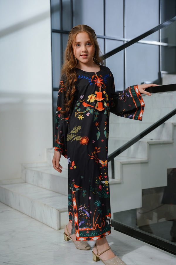 Sprinkles Girls Pret Kaftan Printed Dull Crepe Mystic Brushstroke SPDR920 - Summer Collection