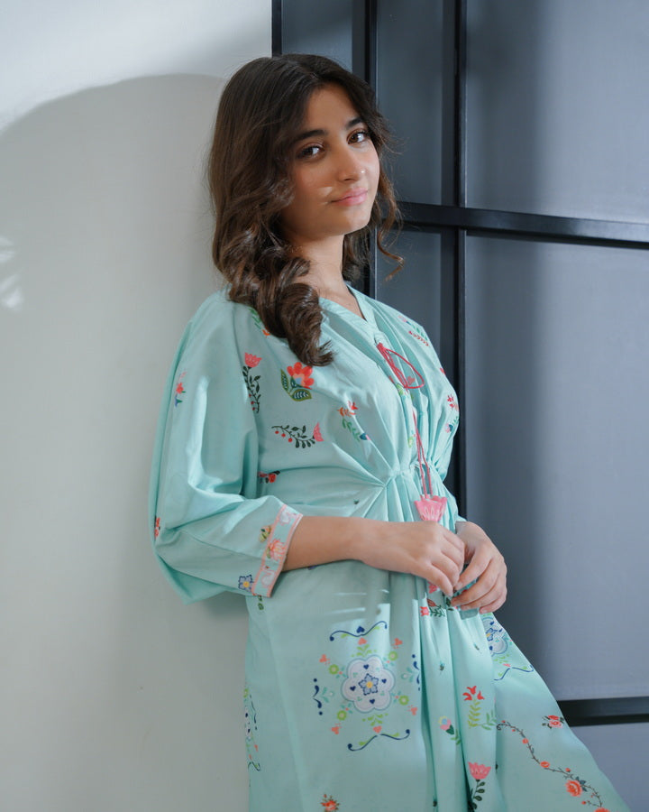 Sprinkles Girls Pret Kaftan Printed Dull Crepe Slate Edge SPDR921 - Summer Collection