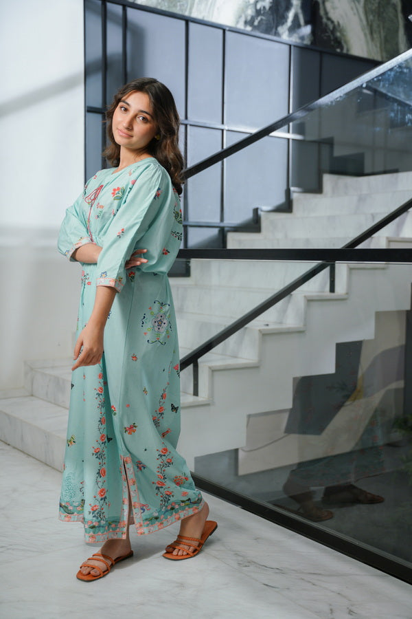 Sprinkles Girls Pret Kaftan Printed Dull Crepe Slate Edge SPDR921 - Summer Collection