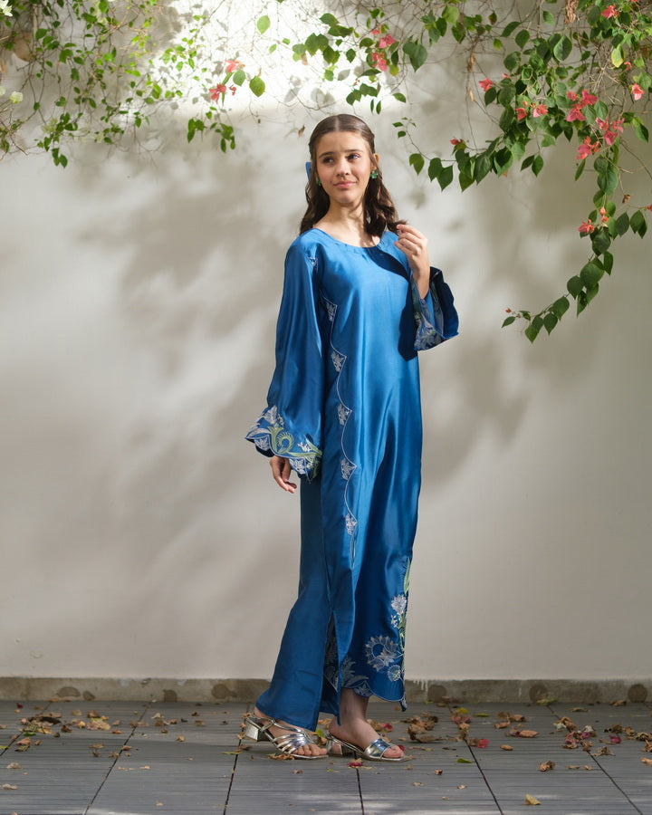 Sprinkles Girls Pret Kaftan Embroidered Charmeuse Silk Twilight Trail SPDR927 - Summer Collection