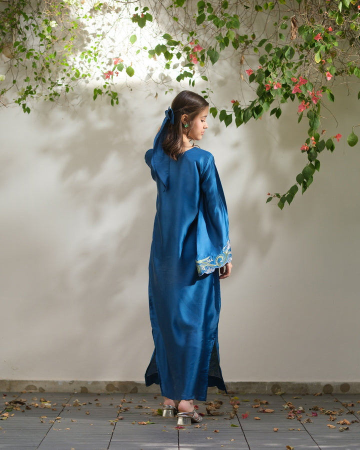 Sprinkles Girls Pret Kaftan Embroidered Charmeuse Silk Twilight Trail SPDR927 - Summer Collection