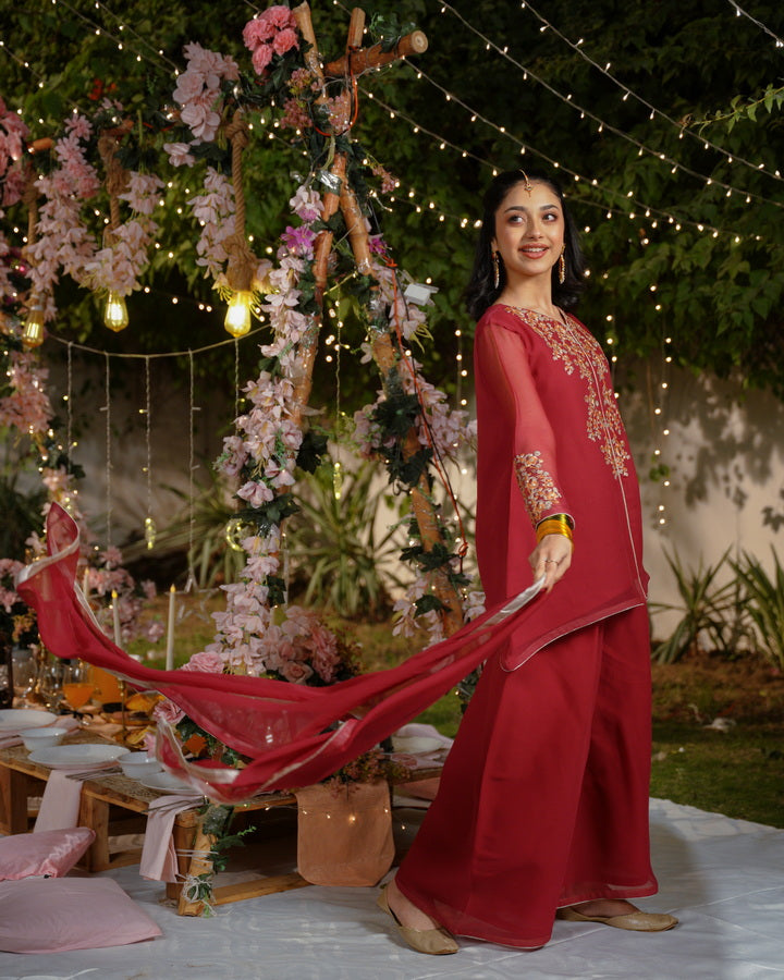 Sprinkles Girls Pret Embroidered Net Sequence Anarkali 3 Piece Suit SPDR928 - Festive Collection