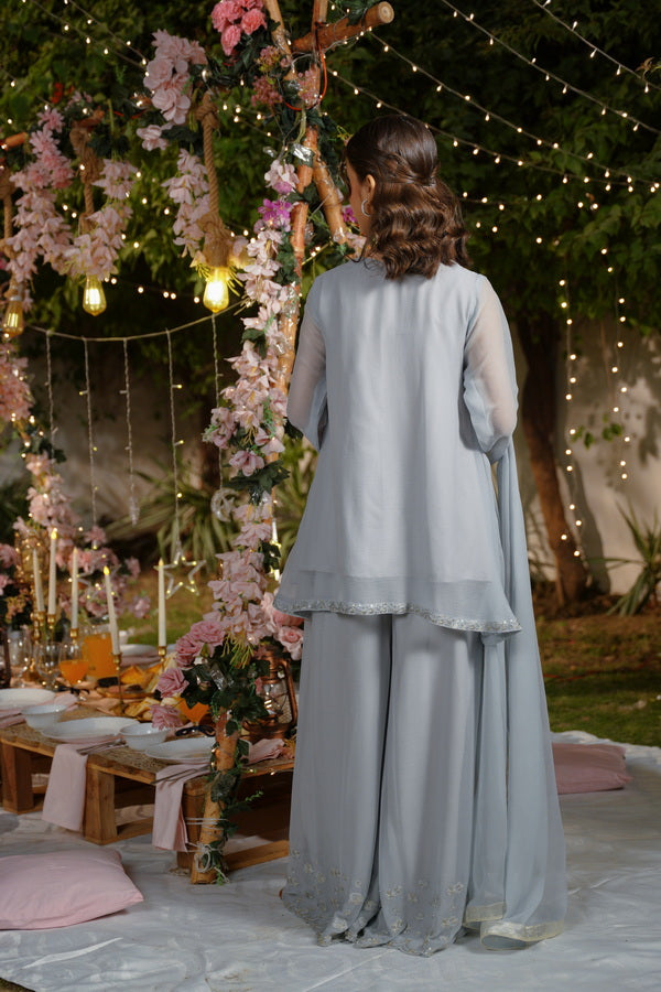 Sprinkles Girls Pret Embroidered Net Sequence Afsana 3 Piece Suit SPDR931 - Festive Collection