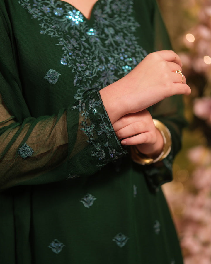 Sprinkles Girls Pret Embroidered Net Sequence Parizad 3 Piece Suit SPDR935 - Festive Collection