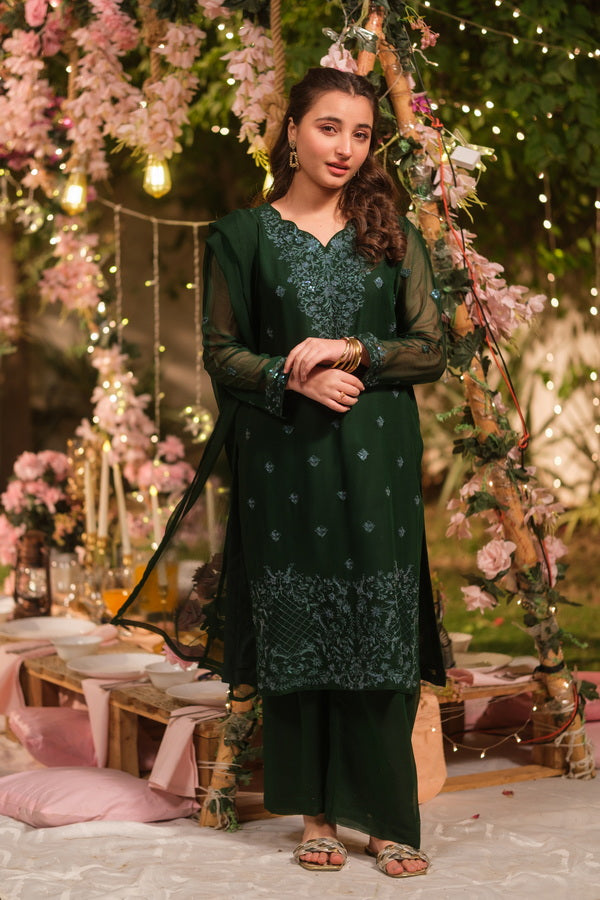 Sprinkles Girls Pret Embroidered Net Sequence Parizad 3 Piece Suit SPDR935 - Festive Collection