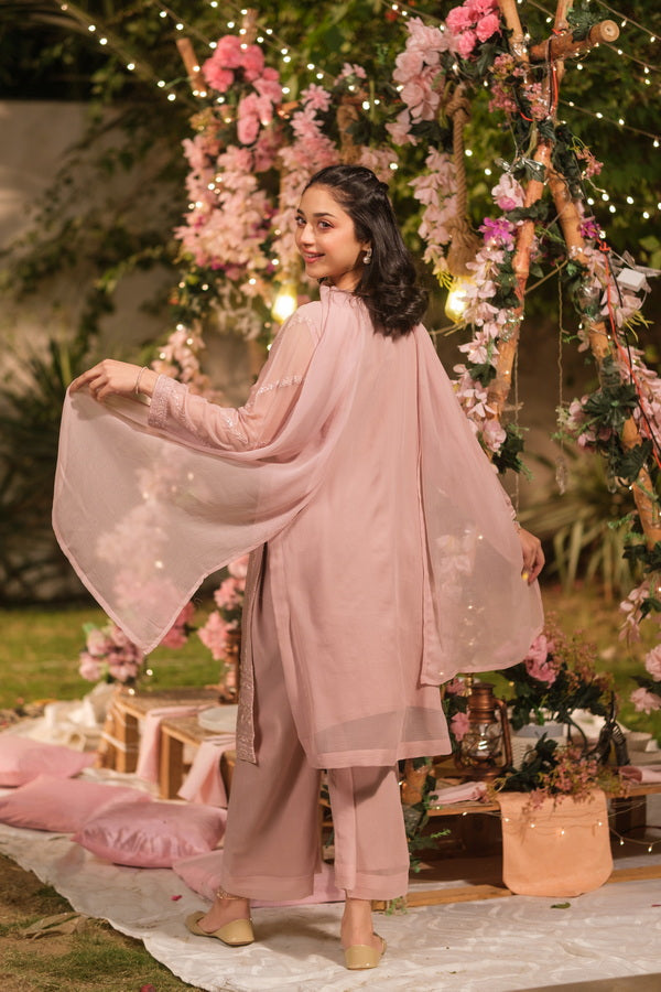 Sprinkles Girls Pret Embroidered Net Sequence Suhana Zari 3 Piece Suit SPDR936 - Festive Collection