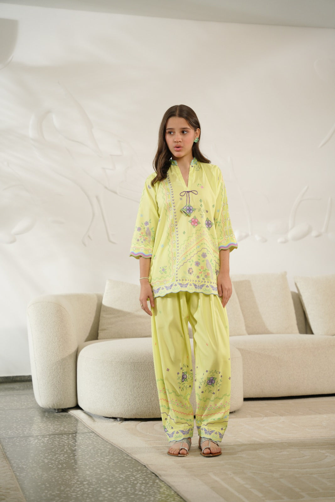 Sprinkles Girls Pret Co-ord Set Printed Poly Cambric Sunbird Bloom SPDR939 - Summer Collection