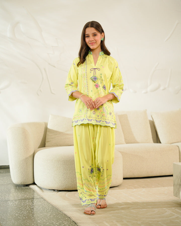 Sprinkles Girls Pret Co-ord Set Printed Poly Cambric Sunbird Bloom SPDR939 - Summer Collection