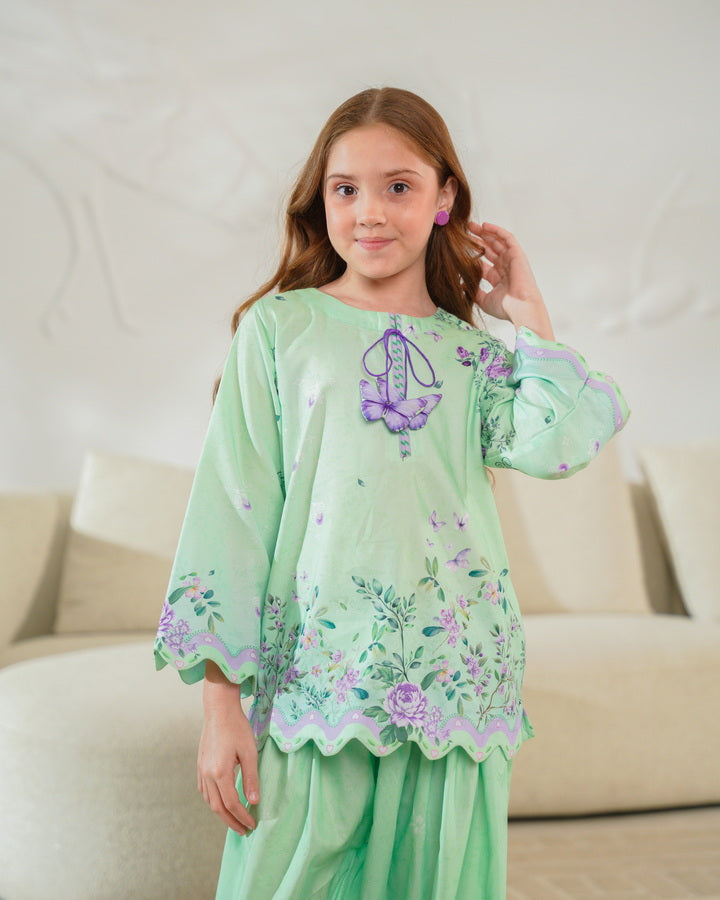 Sprinkles Girls Pret Co-ord Set Printed Poly Cambric Verdant Charm SPDR942 - Summer Collection