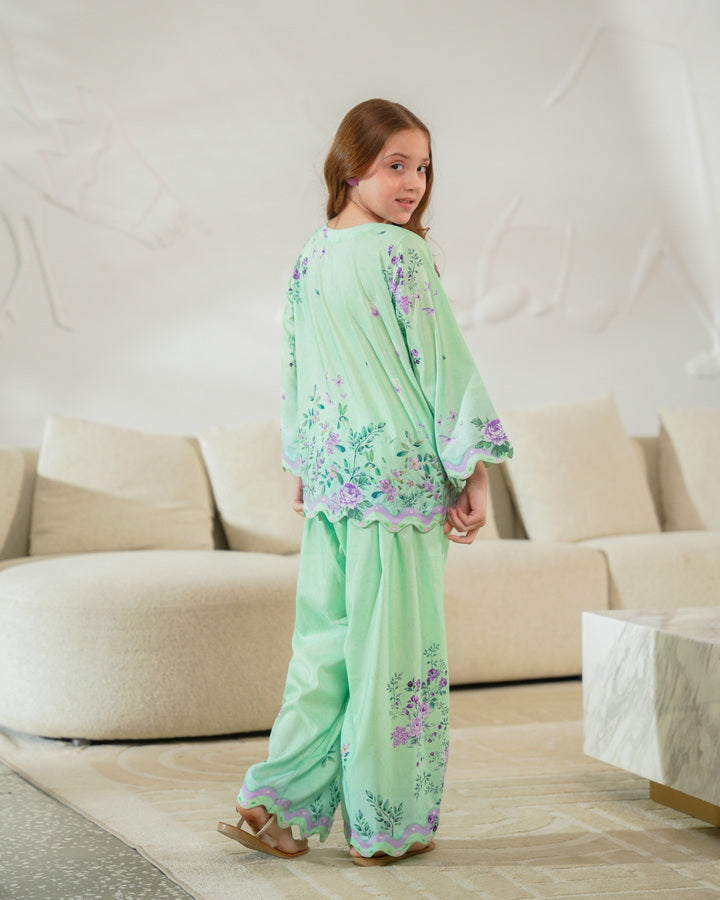 Sprinkles Girls Pret Co-ord Set Printed Poly Cambric Verdant Charm SPDR942 - Summer Collection