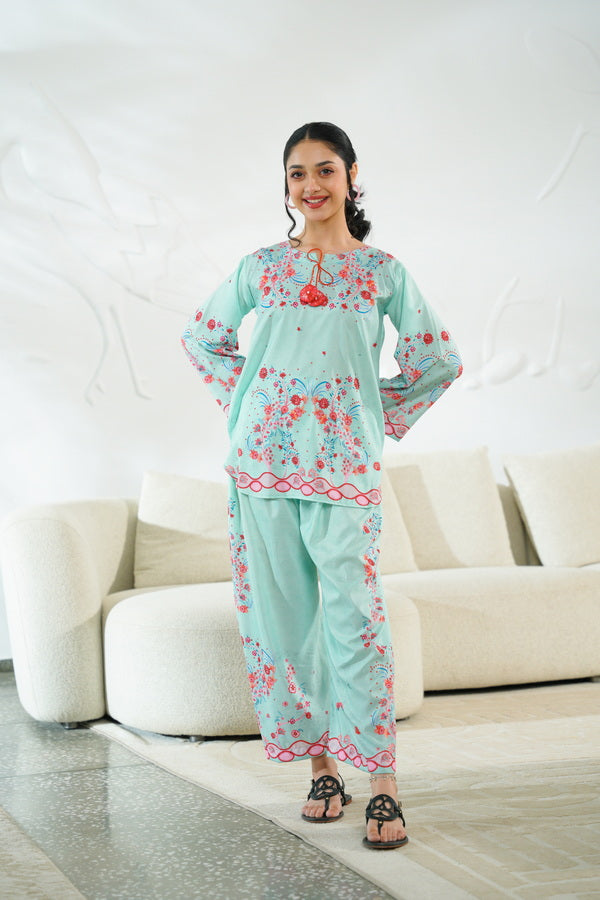 Sprinkles Girls Pret Co-ord Set Printed Poly Cambric Rosy Swirl SPDR943 - Summer Collection