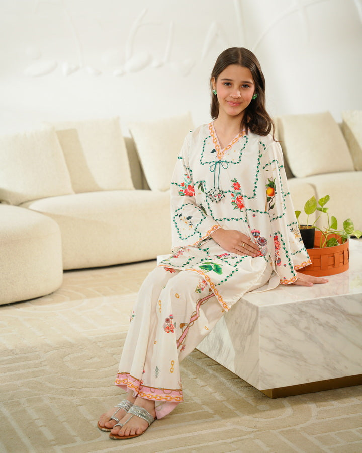 Sprinkles Girls Pret Co-ord Set Printed Poly Cambric Fresco Canvas SPDR944 - Summer Collection