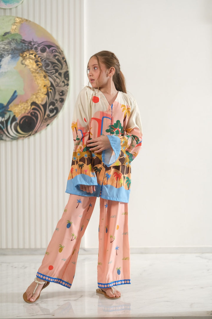 Sprinkles Girls Pret Co-ord Set Printed Poly Cambric Tropic Tale SPDR947 - Summer Collection