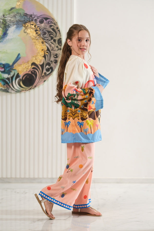 Sprinkles Girls Pret Co-ord Set Printed Poly Cambric Tropic Tale SPDR947 - Summer Collection