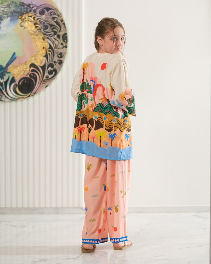 Sprinkles Girls Pret Co-ord Set Printed Poly Cambric Tropic Tale SPDR947 - Summer Collection