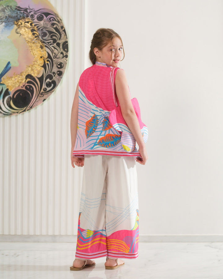 Sprinkles Girls Pret Co-ord Set Printed Poly Cambric Brushstroke Palette SPDR948 - Summer Collection