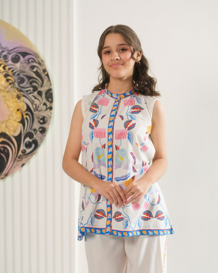 Sprinkles Girls Pret Co-ord Set Printed Poly Cambric Colorcrest Bloom SPDR949 - Summer Collection