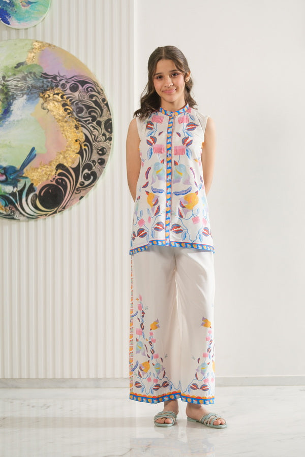 Sprinkles Girls Pret Co-ord Set Printed Poly Cambric Colorcrest Bloom SPDR949 - Summer Collection