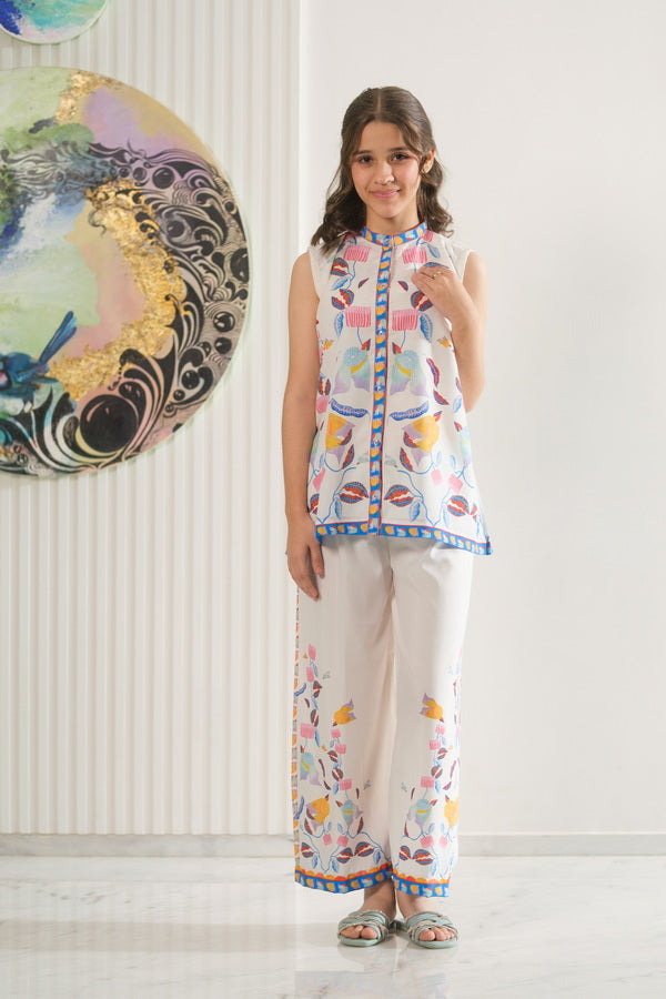 Sprinkles Girls Pret Co-ord Set Printed Poly Cambric Colorcrest Bloom SPDR949 - Summer Collection