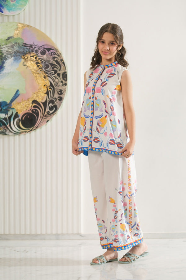 Sprinkles Girls Pret Co-ord Set Printed Poly Cambric Colorcrest Bloom SPDR949 - Summer Collection