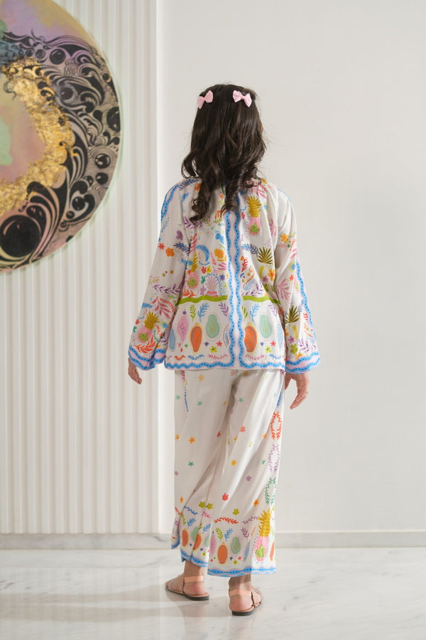 Sprinkles Girls Pret Co-ord Set Printed Poly Cambric Nature Scroll SPDR951 - Summer Collection