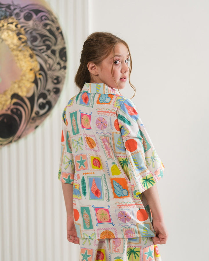 Sprinkles Girls Pret Co-ord Set Printed Poly Cambric Tropic Doodle SPDR952 - Summer Collection