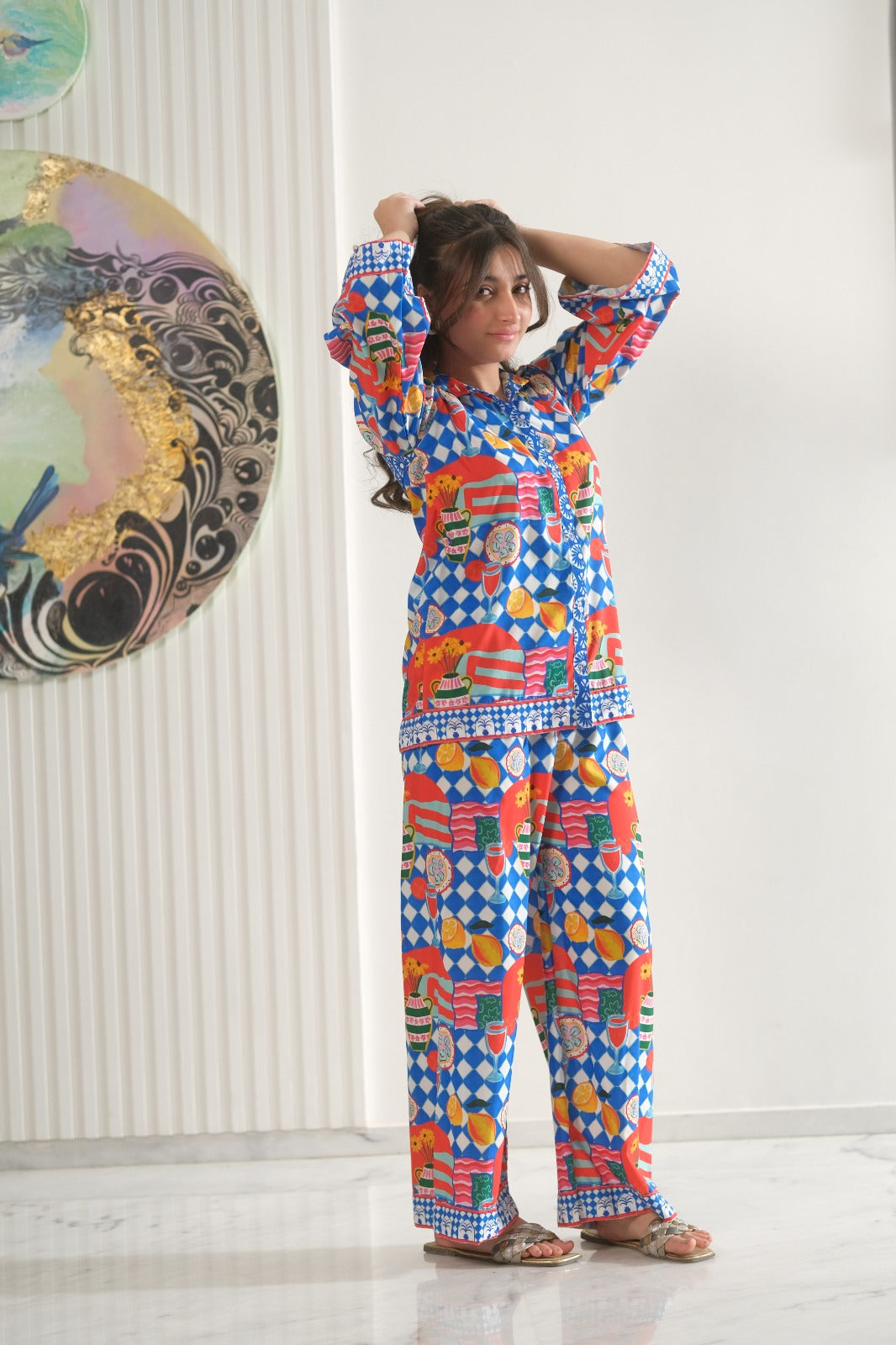 Sprinkles Girls Pret Co-ord Set Printed Poly Cambric Picnic Pop SPDR953 - Summer Collection