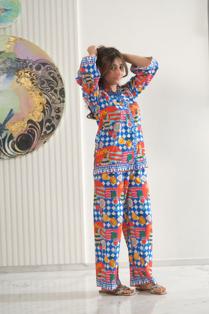 Sprinkles Girls Pret Co-ord Set Printed Poly Cambric Picnic Pop SPDR953 - Summer Collection