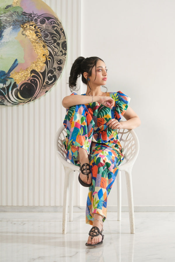 Sprinkles Girls Pret Co-ord Set Printed Poly Cambric Patchy Parade SPDR956 - Summer Collection