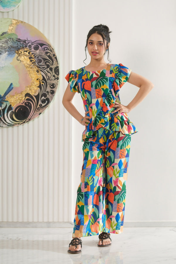 Sprinkles Girls Pret Co-ord Set Printed Poly Cambric Patchy Parade SPDR956 - Summer Collection