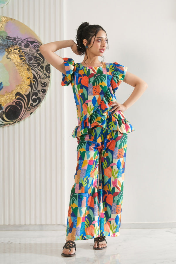 Sprinkles Girls Pret Co-ord Set Printed Poly Cambric Patchy Parade SPDR956 - Summer Collection