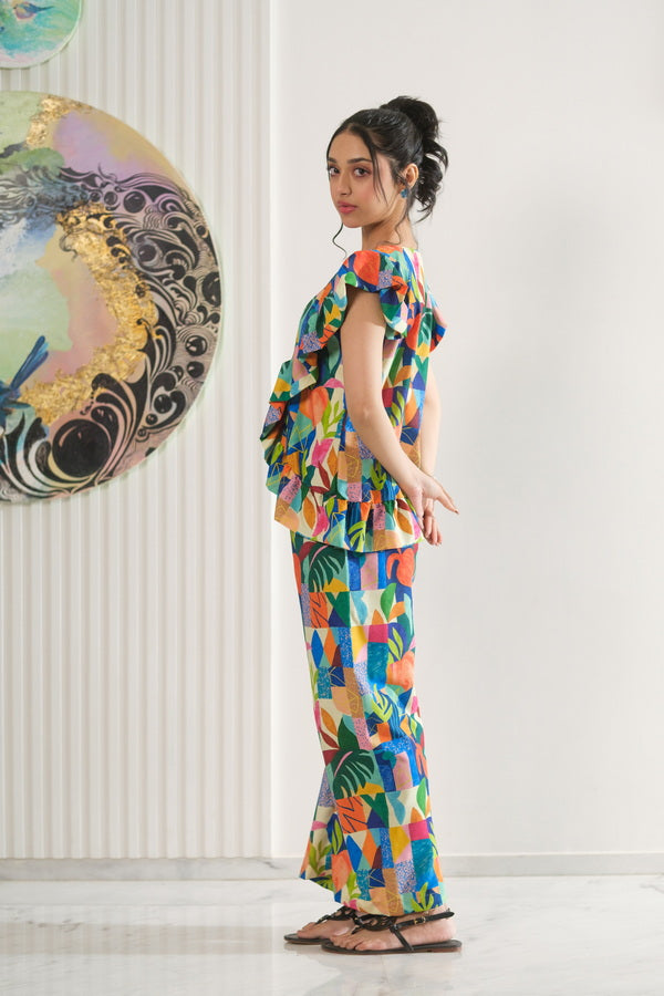 Sprinkles Girls Pret Co-ord Set Printed Poly Cambric Patchy Parade SPDR956 - Summer Collection