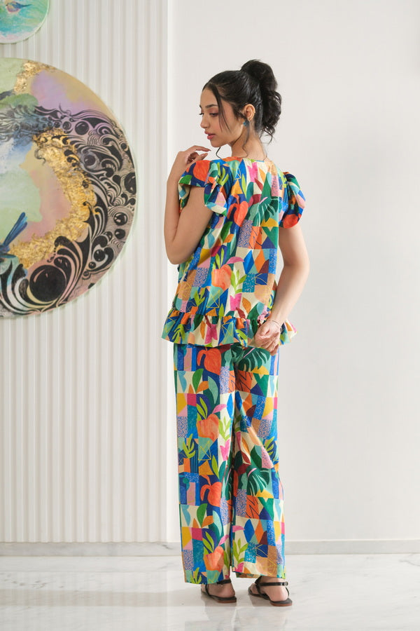 Sprinkles Girls Pret Co-ord Set Printed Poly Cambric Patchy Parade SPDR956 - Summer Collection