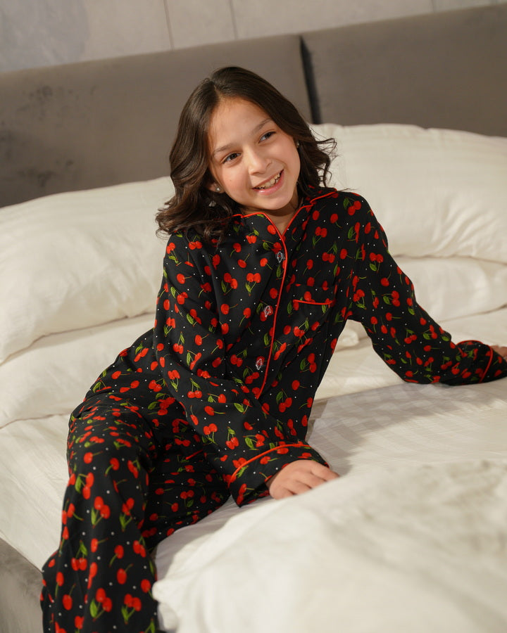 Sprinkles Girls Pret Nightwear Printed Boski Linen Berry Palazzo  SPDR957 - Summer Collection