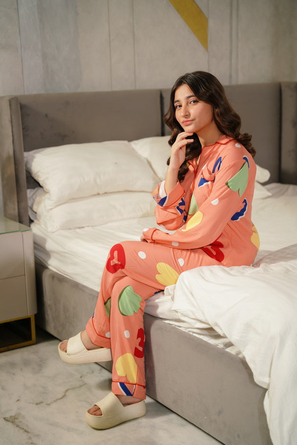 Sprinkles Girls Pret Nightwear Printed Boski Linen Heart Pop SPDR959 - Summer Collection