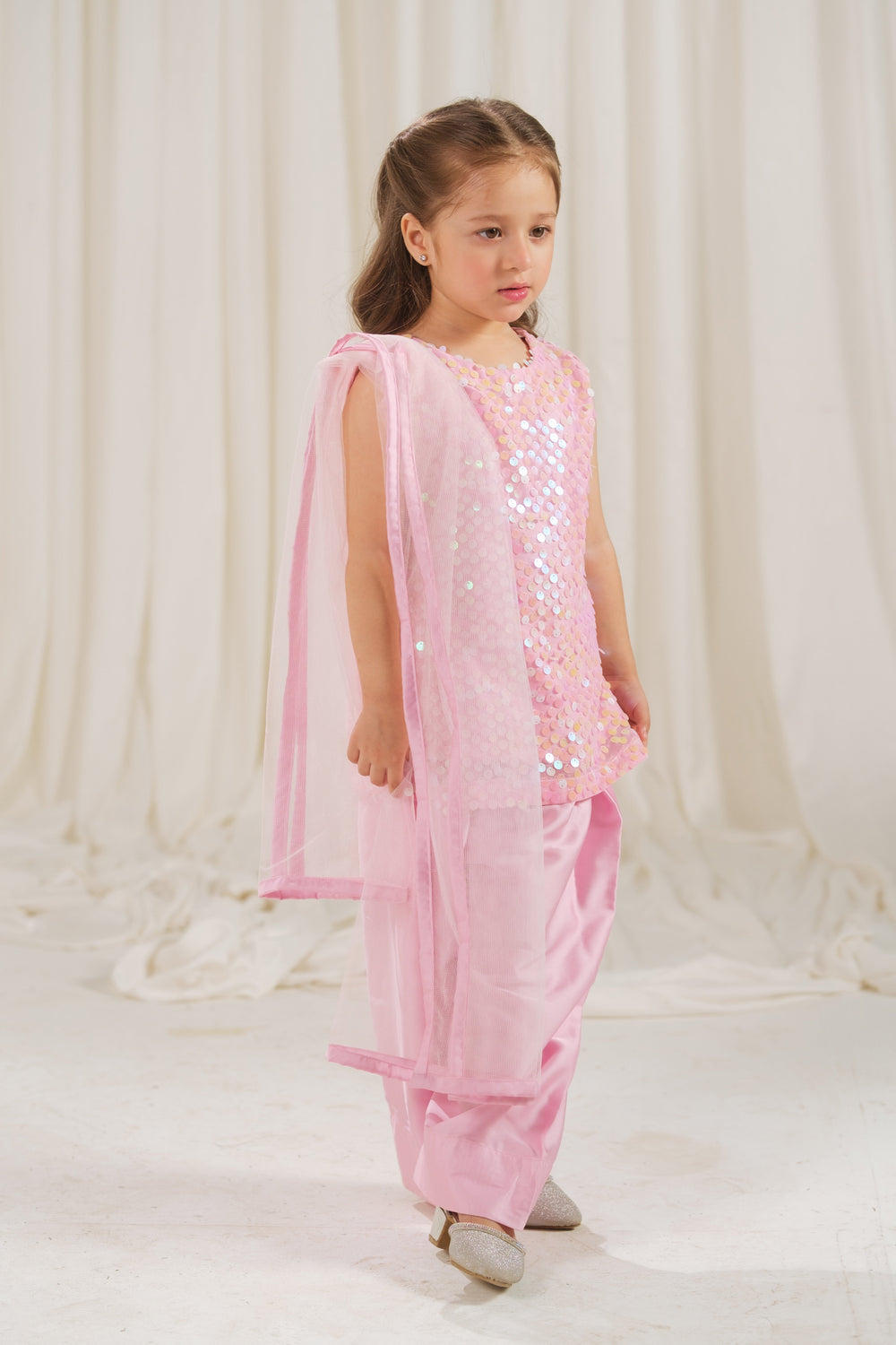 Sprinkles Girls RTW Embossed Net 2 Piece Suit Rosette Glow Festive Collection