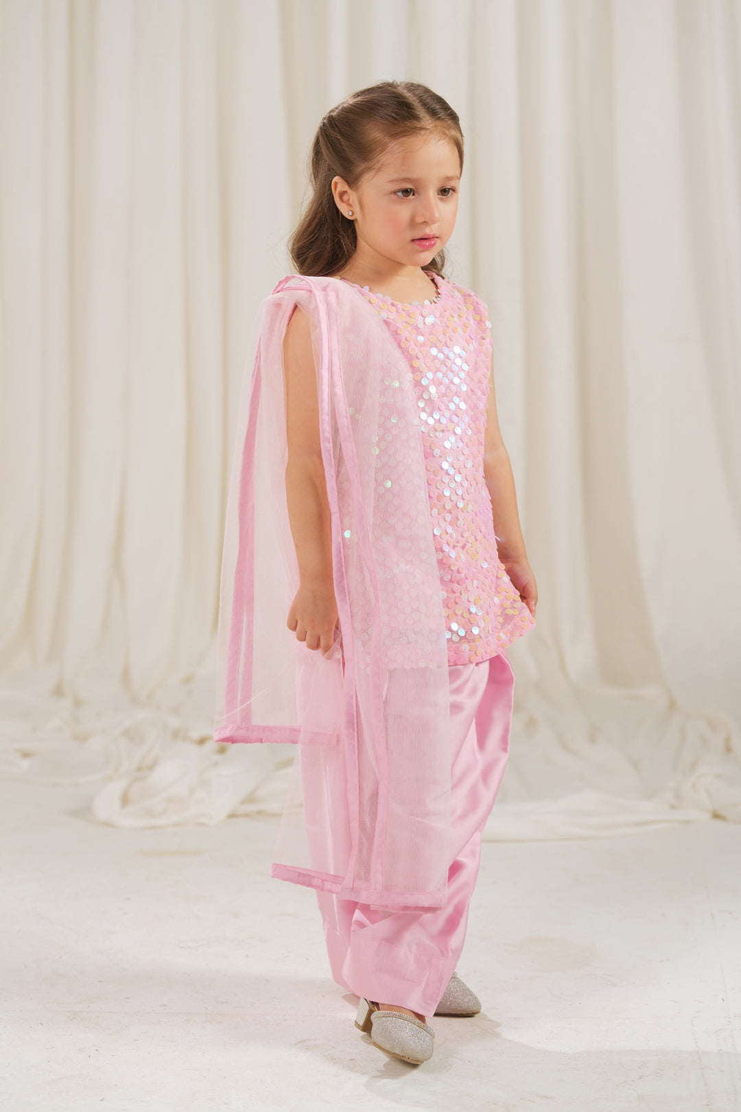 Sprinkles Girls RTW Embossed Net 2 Piece Suit Rosette Glow Festive Collection