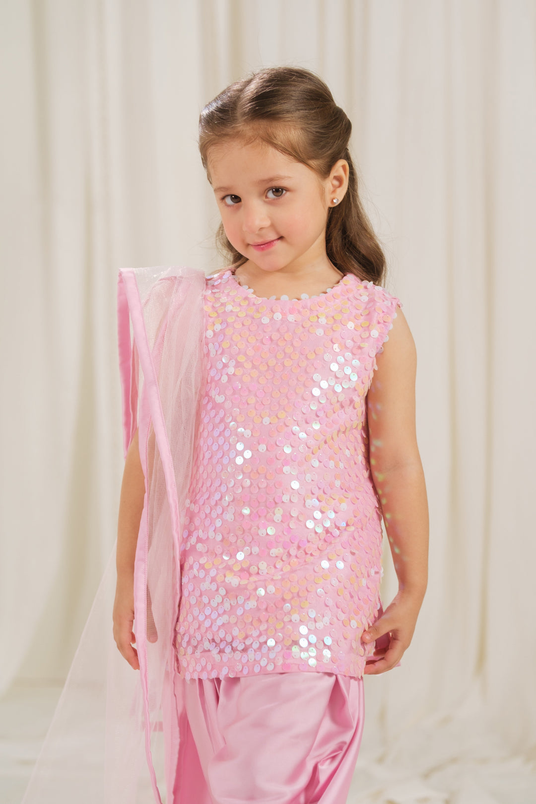 Sprinkles Girls RTW Embossed Net 2 Piece Suit Rosette Glow Festive Collection
