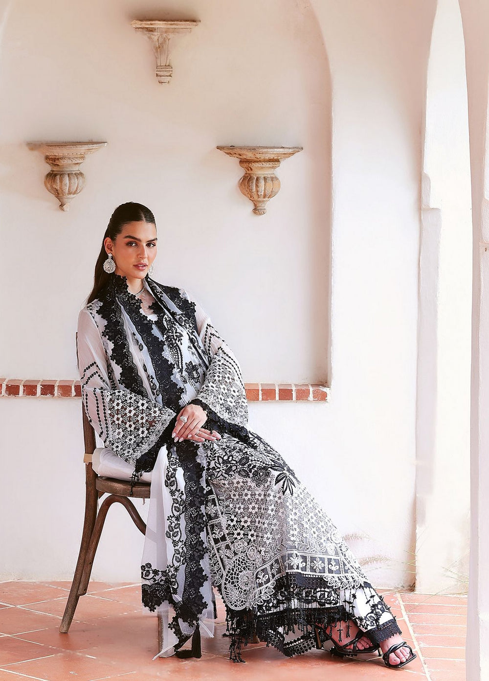 Lumiere by Saira Rizwan Unstitched Embroidered Chiffon 3 Piece Suit SR26ULF Pearl SRL26-05 - Festive Collection