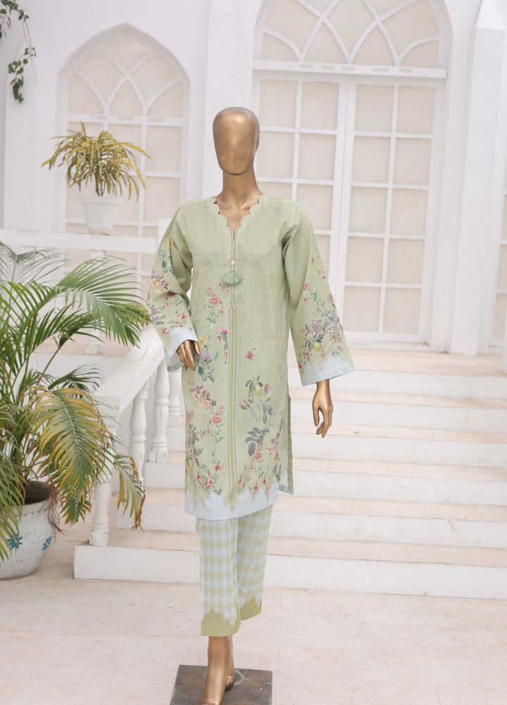 Suntex Fabrics Women RTW Printed Lawn 2 Piece Suit Sage Green - Casual Collection