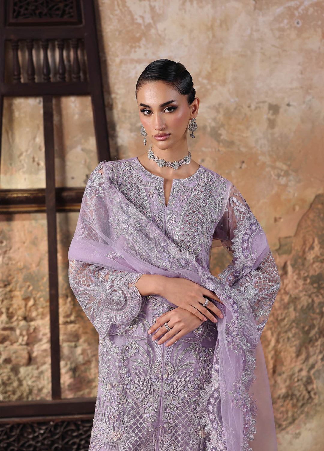 Sage by Rajbari Unstitched Luxury Formals Embroidered Net Suits 4 Piece RB25SF ART-08 Valencia- Formal Collection