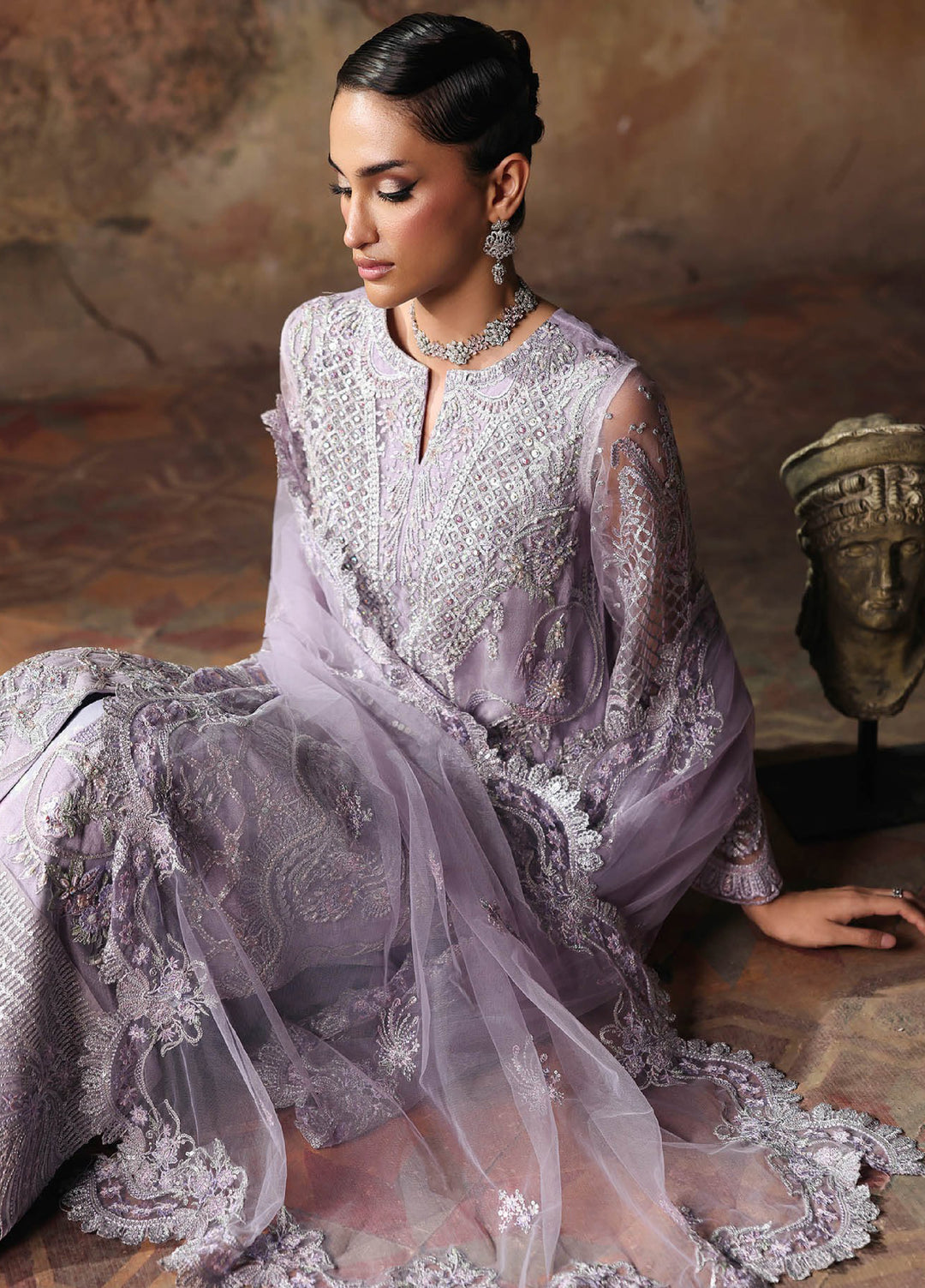 Sage by Rajbari Unstitched Luxury Formals Embroidered Net Suits 4 Piece RB25SF ART-08 Valencia- Formal Collection