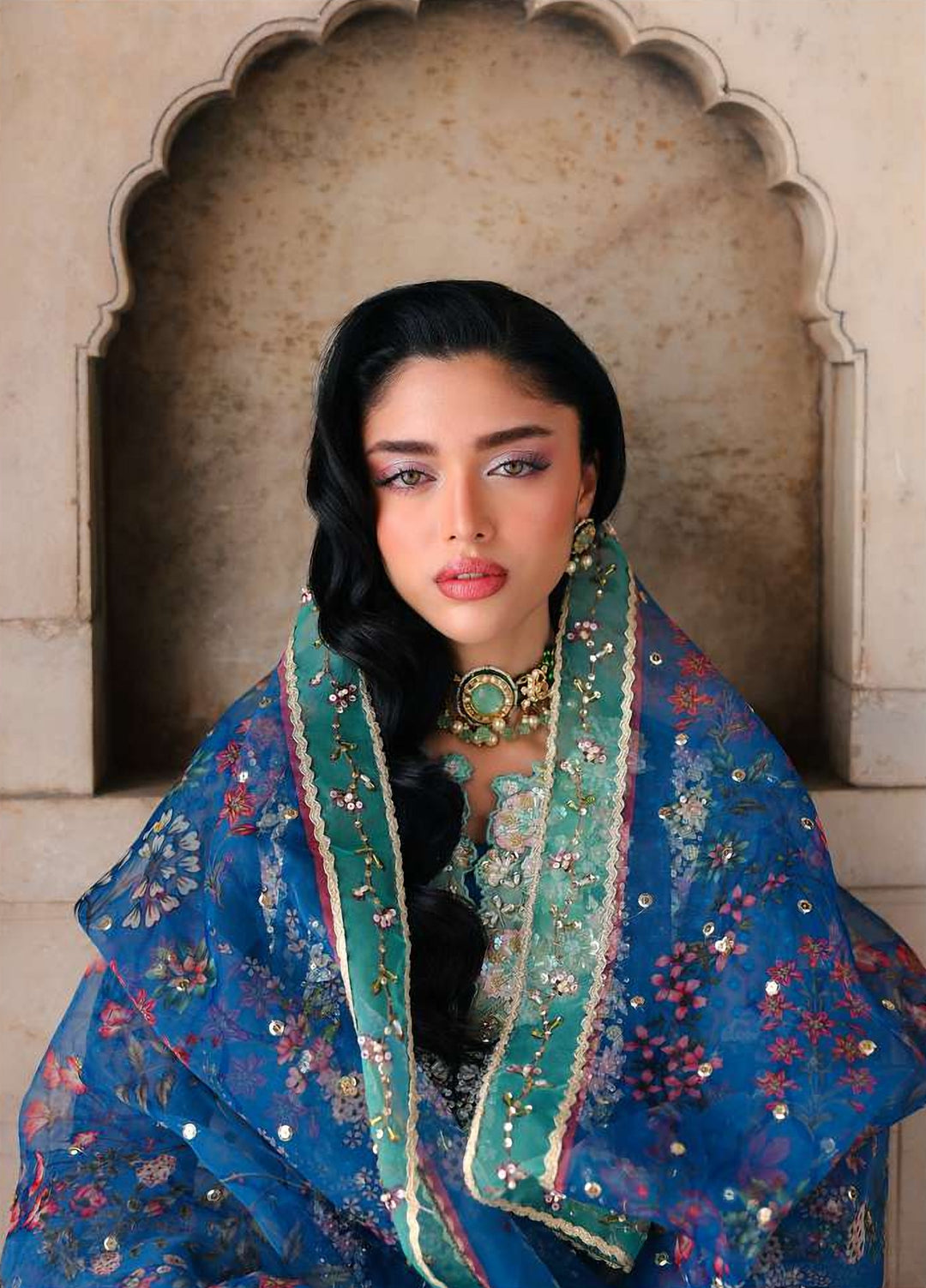 Saira Shakira Unstitched Embroidered Organza 3 Piece Suit SSR26UW Iris - Wedding Collection