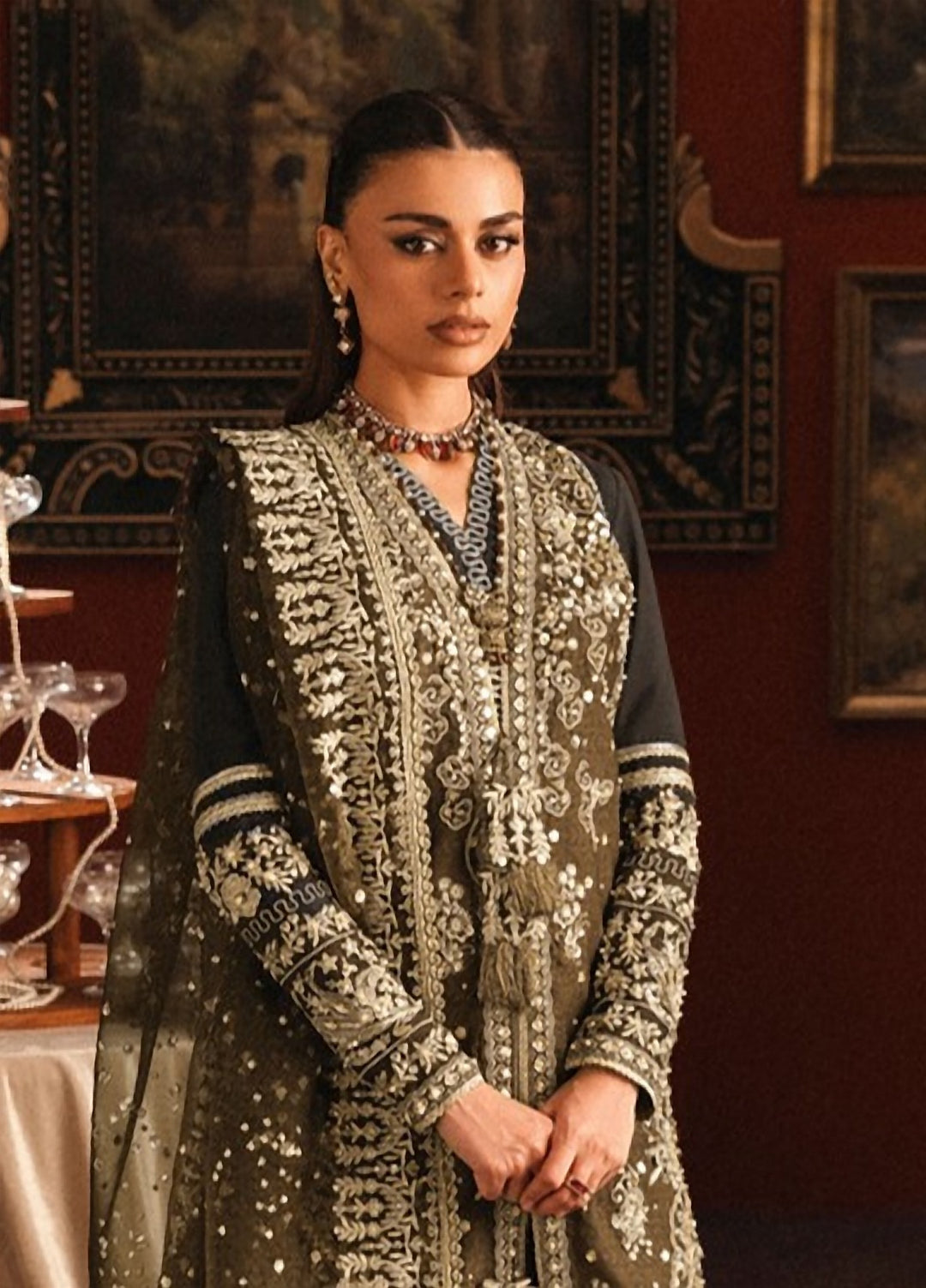 Lamore by Sardinia Unstitched Hand work Grip 3 Piece Suit SR26ULW Bronze Mist 1901 - Wedding Collection