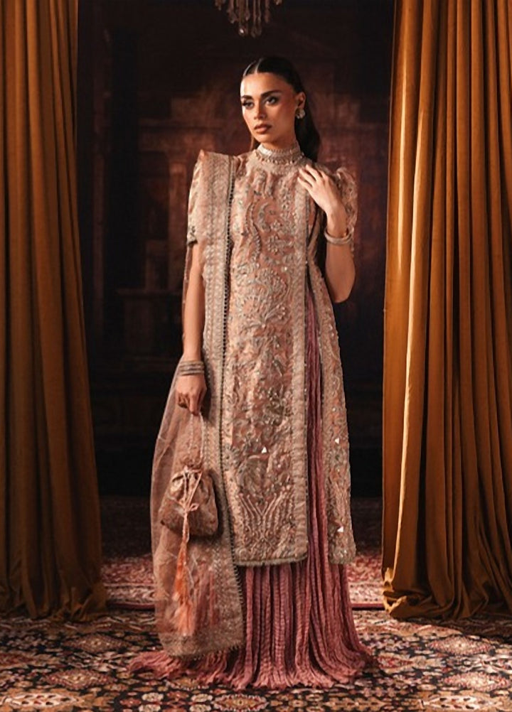 Lamore by Sardinia Unstitched Hand work Zari Tissue 3 Piece Suit SR26ULW Rose Regin 1902 - Wedding Collection