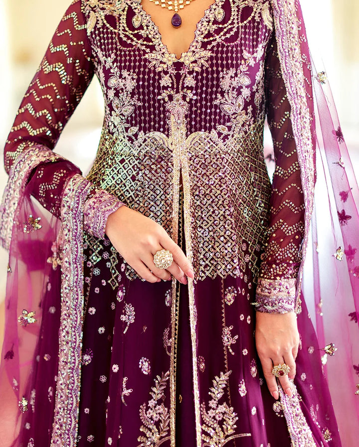 Whispers of Grace by Roheenaz Unstitched Embroidered Chiffon 3 Piece Suit RN26UWG Selen RUNCH260204 - Wedding Collection